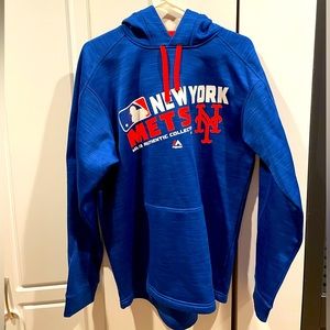 New York Mets Men's Blue Majestic Authentic On Field Hoodie